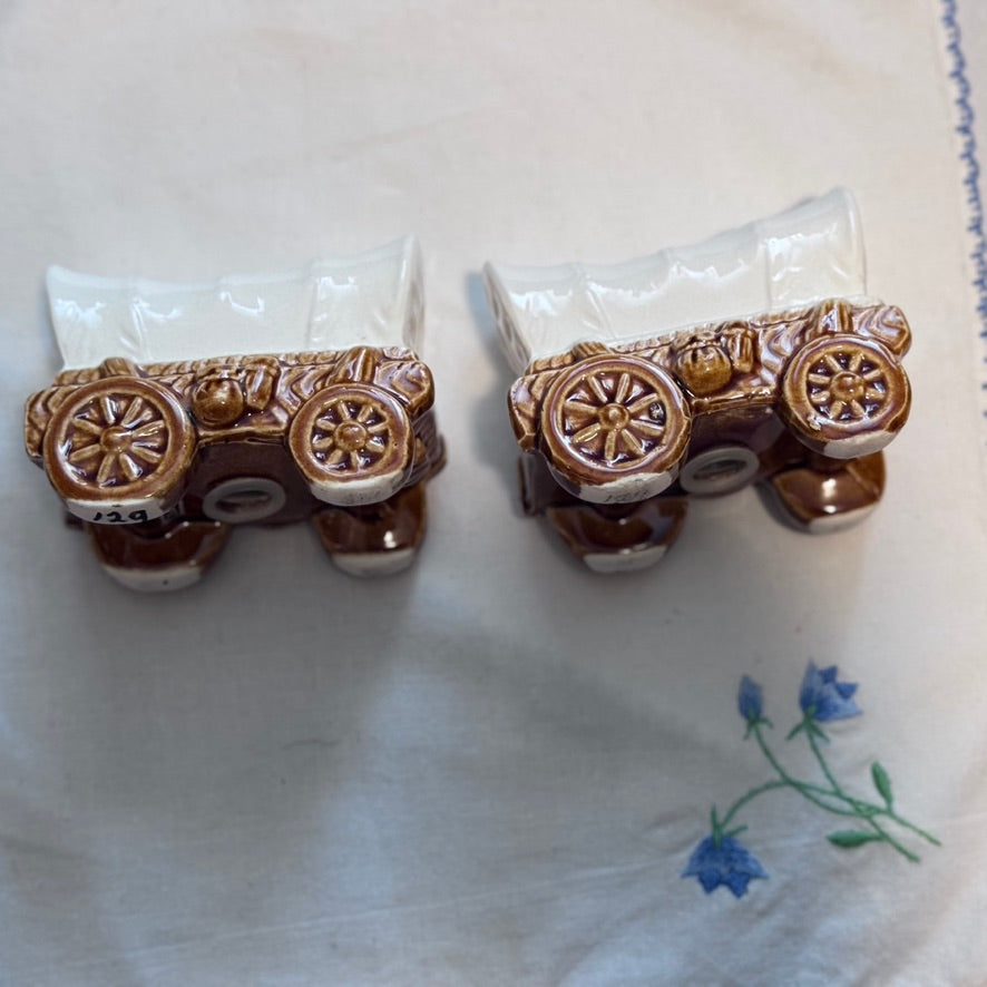 Vintage Covered Wagon Salt & Pepper Set