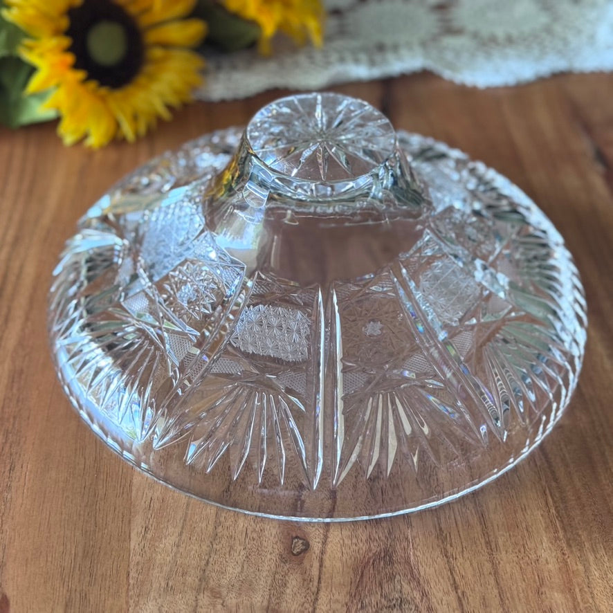 Footed Cut Glass Bowl
