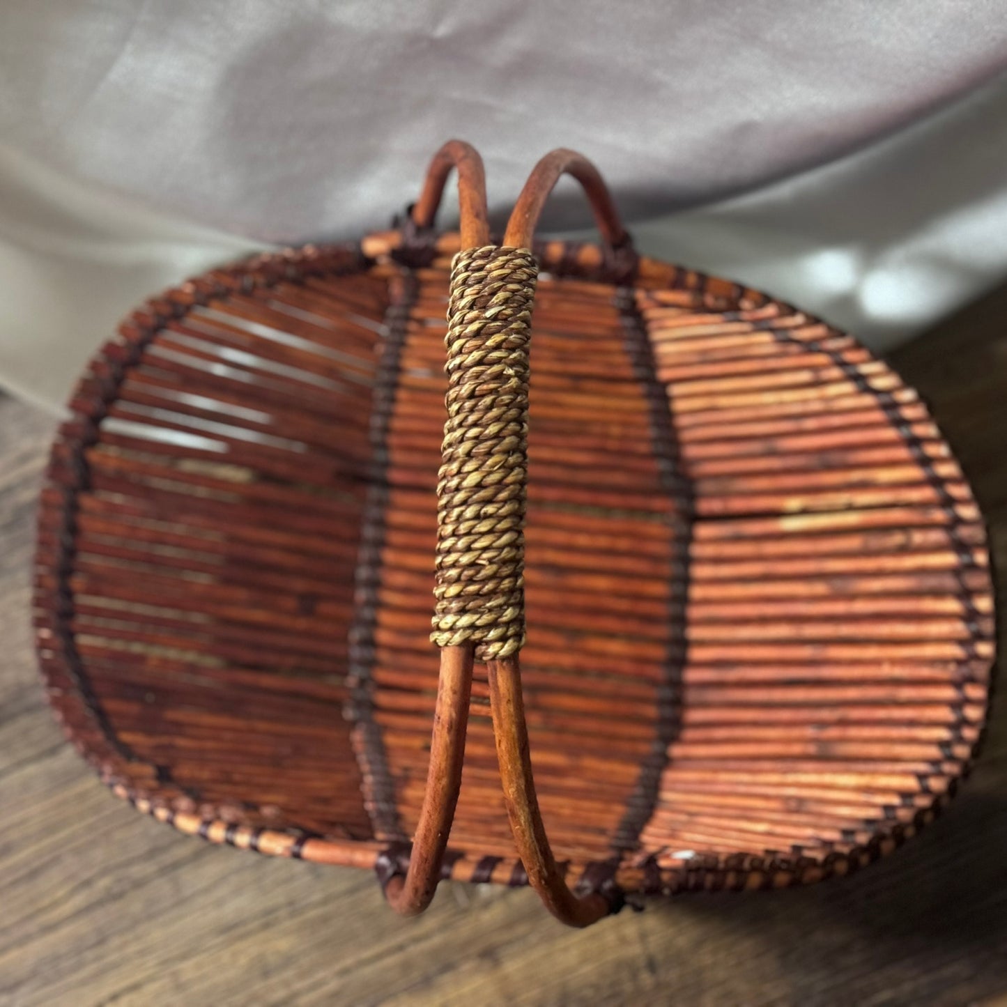 Vintage Bamboo & Cane Basket