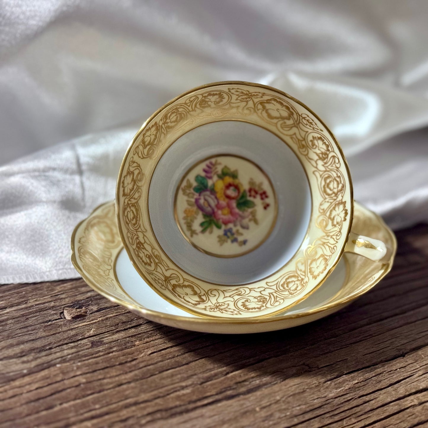 Hammersley Gold Lace Tea Cup and Saucer