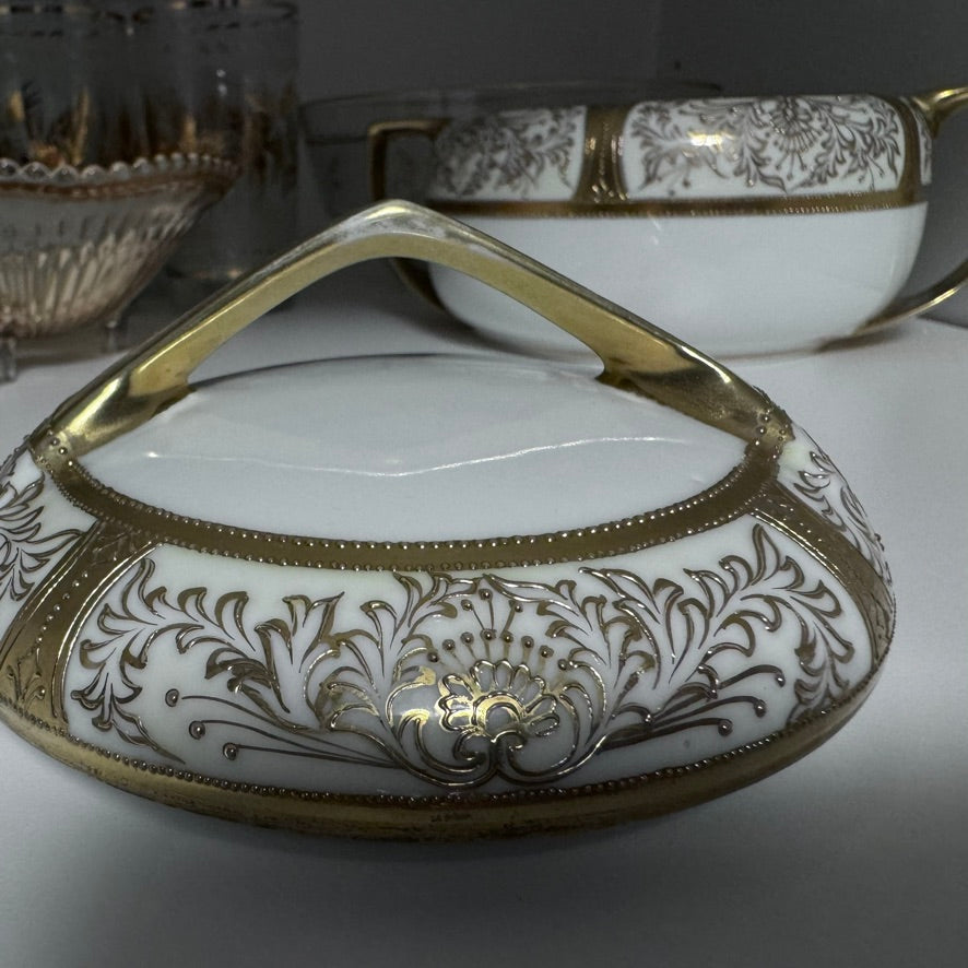 Hand Painted Gold Nippon Sugar Dish