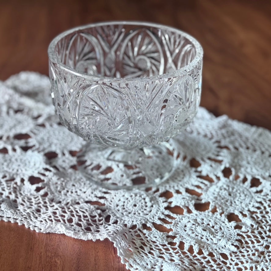 Cut Crystal Footed Candy Dish