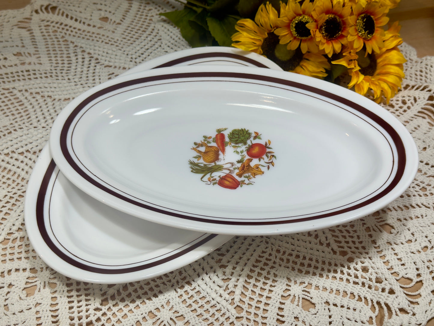 Arcopal France Milk Glass 'Vegetable' Serving Platter