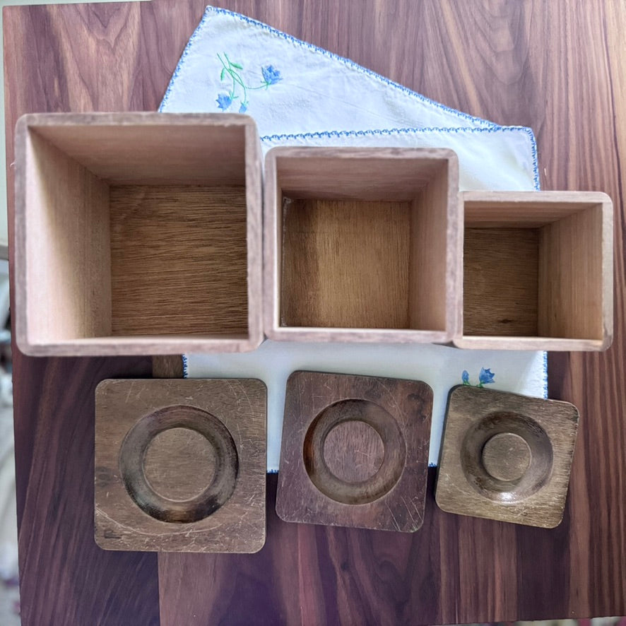 Wooden Canisters Set of 3