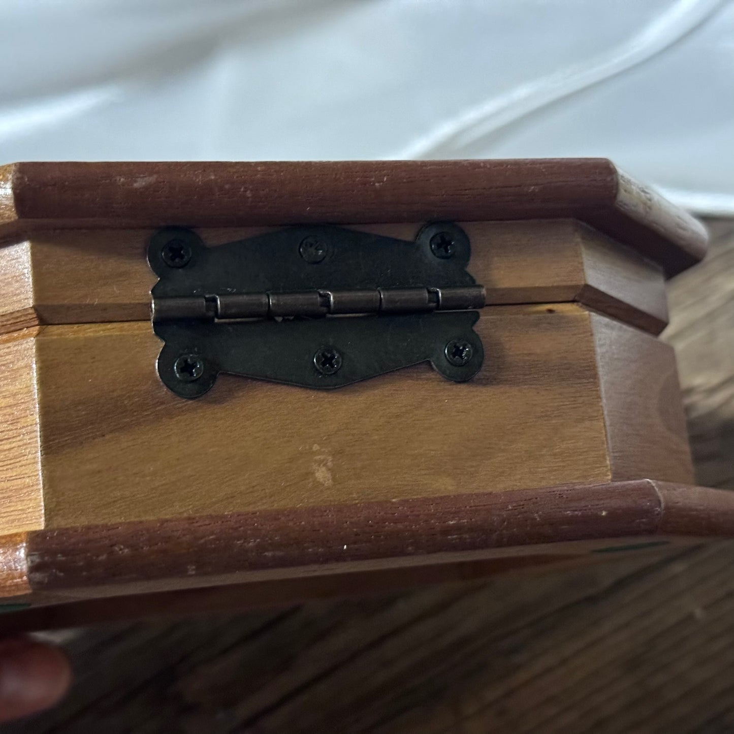 MELE Wooden Stained Glass Floral Jewelry Box