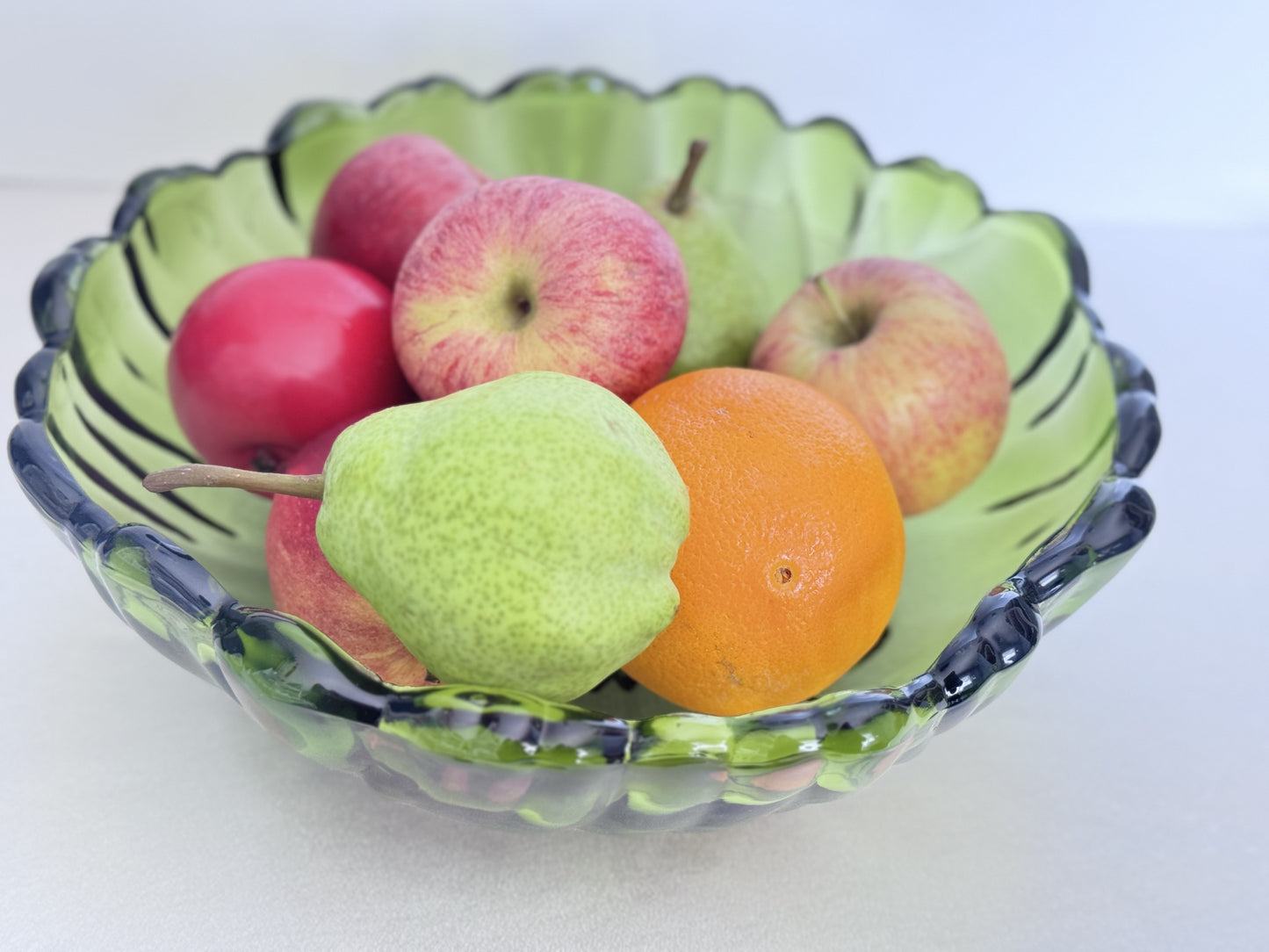 Indiana Green Glass Serving Bowl