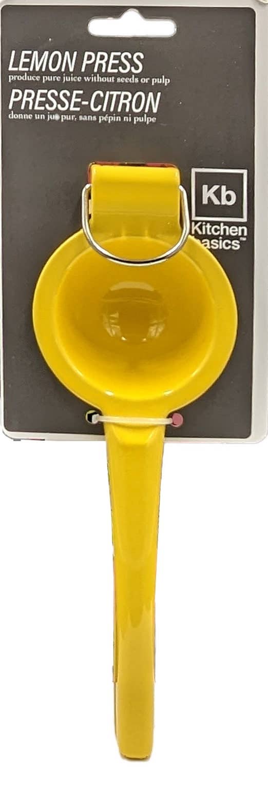 Kitchen Basics Lemon Press Yellow: Yellow / Metal / 22x7.5x5.5cm/8.6x3x2"