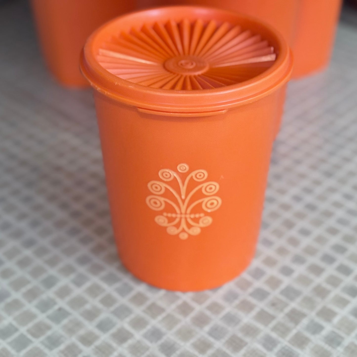 Harvest Orange Servalier Tupperware Canister Set