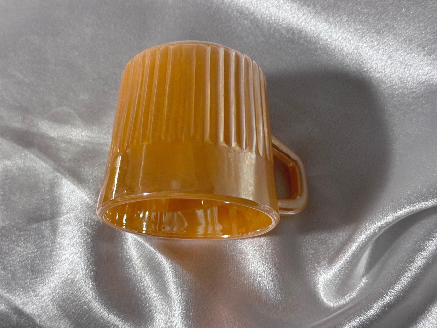 Anchor Hocking Fire-King Peach Lusterware Teacup & Saucer