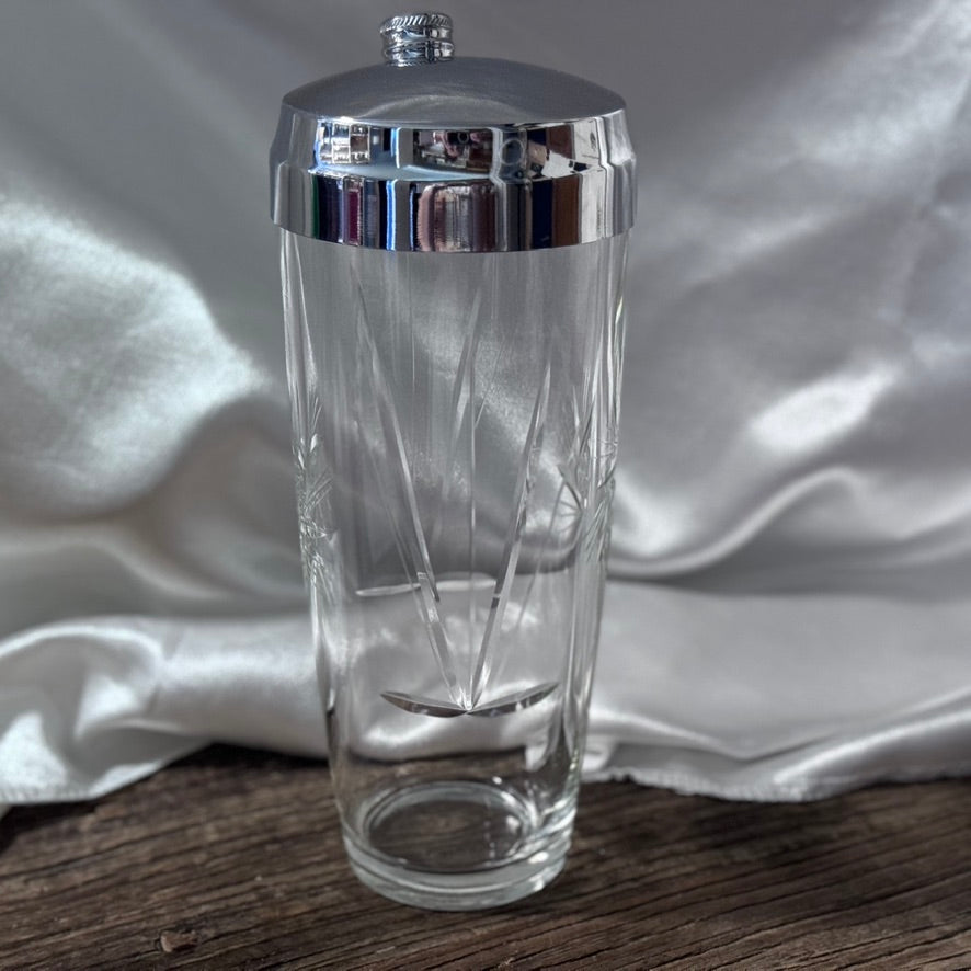 Vintage Pinwheel Glass Cocktail Shaker