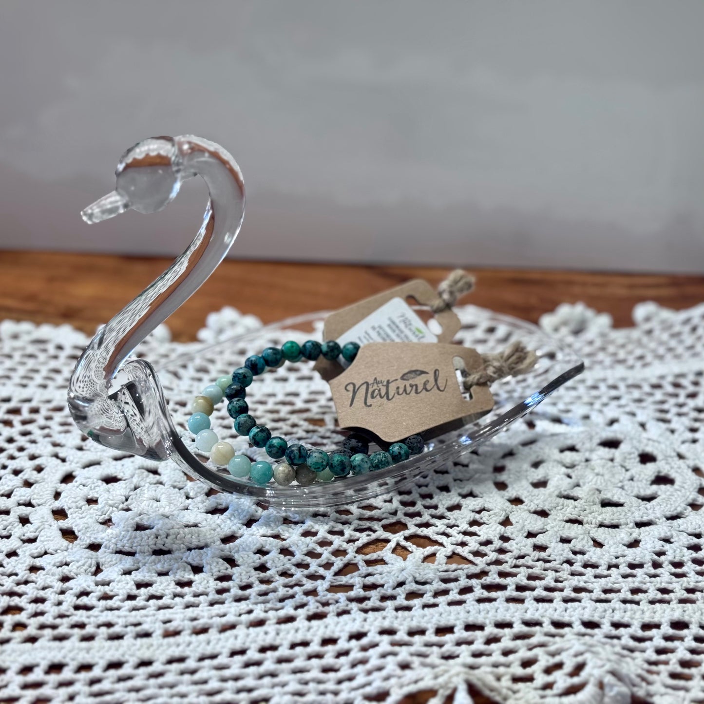 Vintage Clear Glass Swan Dish