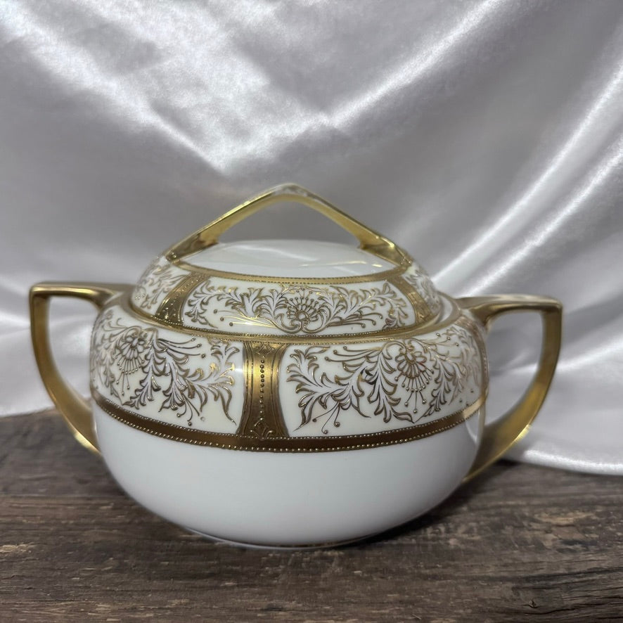 Hand Painted Gold Nippon Sugar Dish