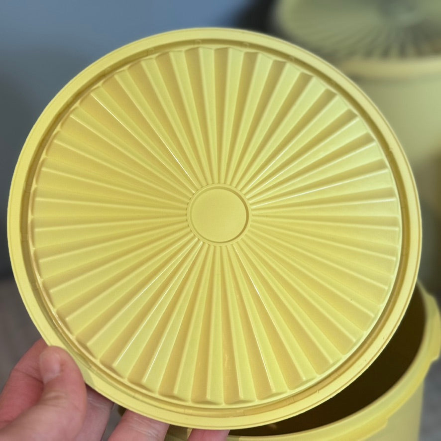 Yellow/Gold Servalier Stacking Tupperware Canisters
