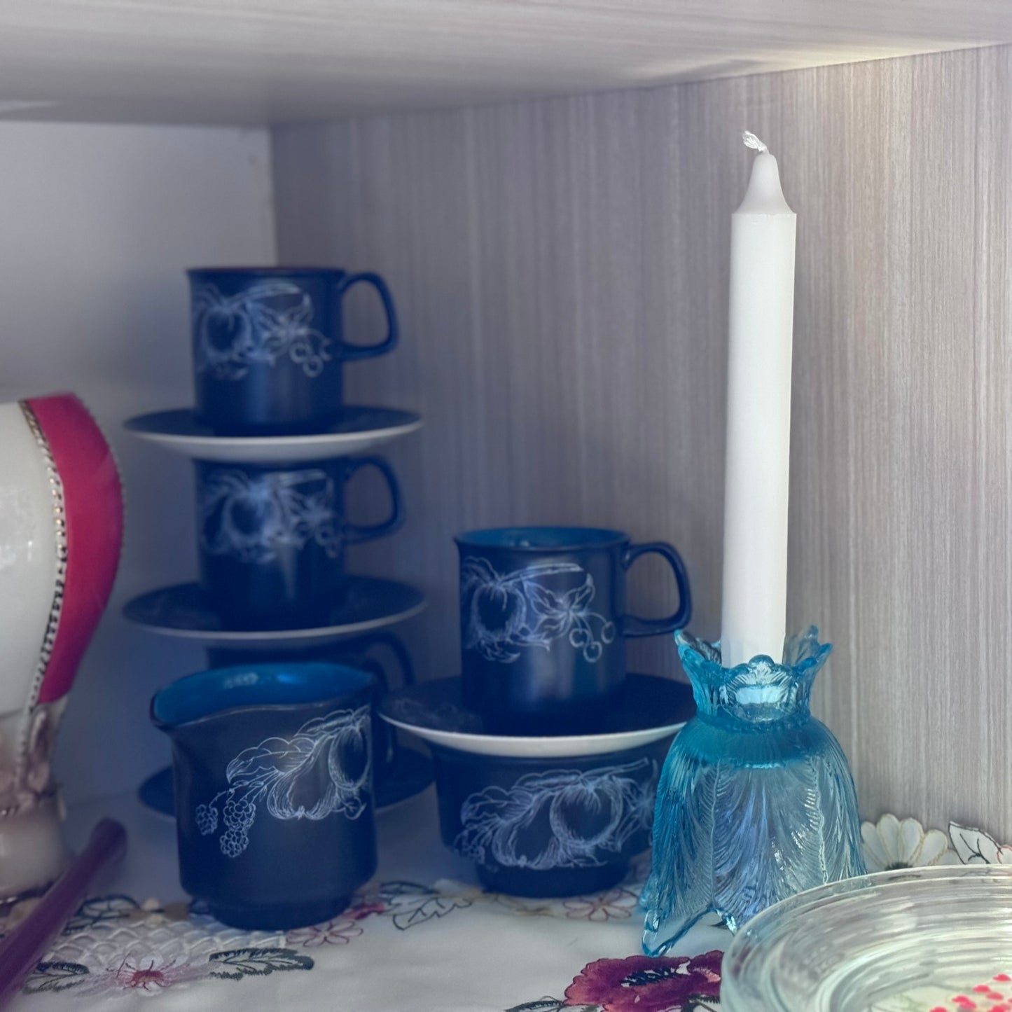Fenton Aqua Blue 2 Way Candle Holder
