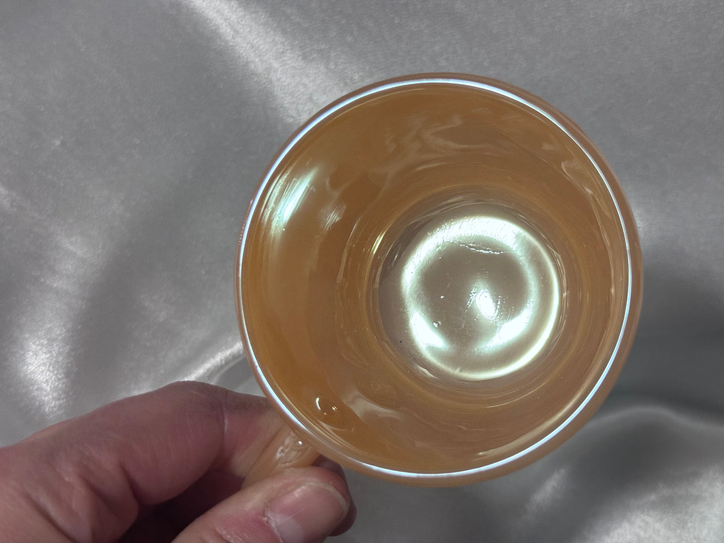 Anchor Hocking Fire-King Peach Lusterware Teacup & Saucer