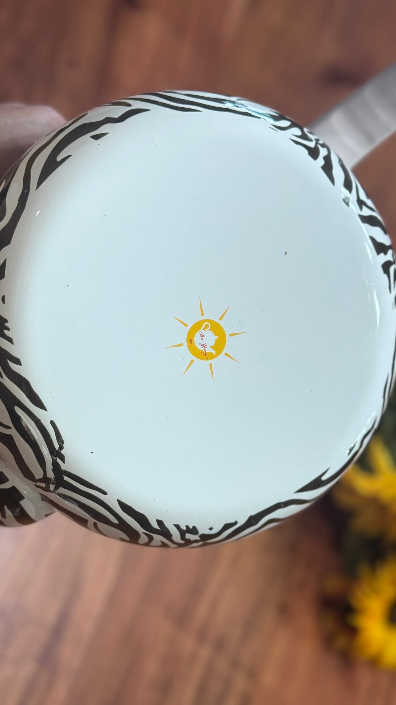 Bo Yang Zebra & Floral Enamel Teapot