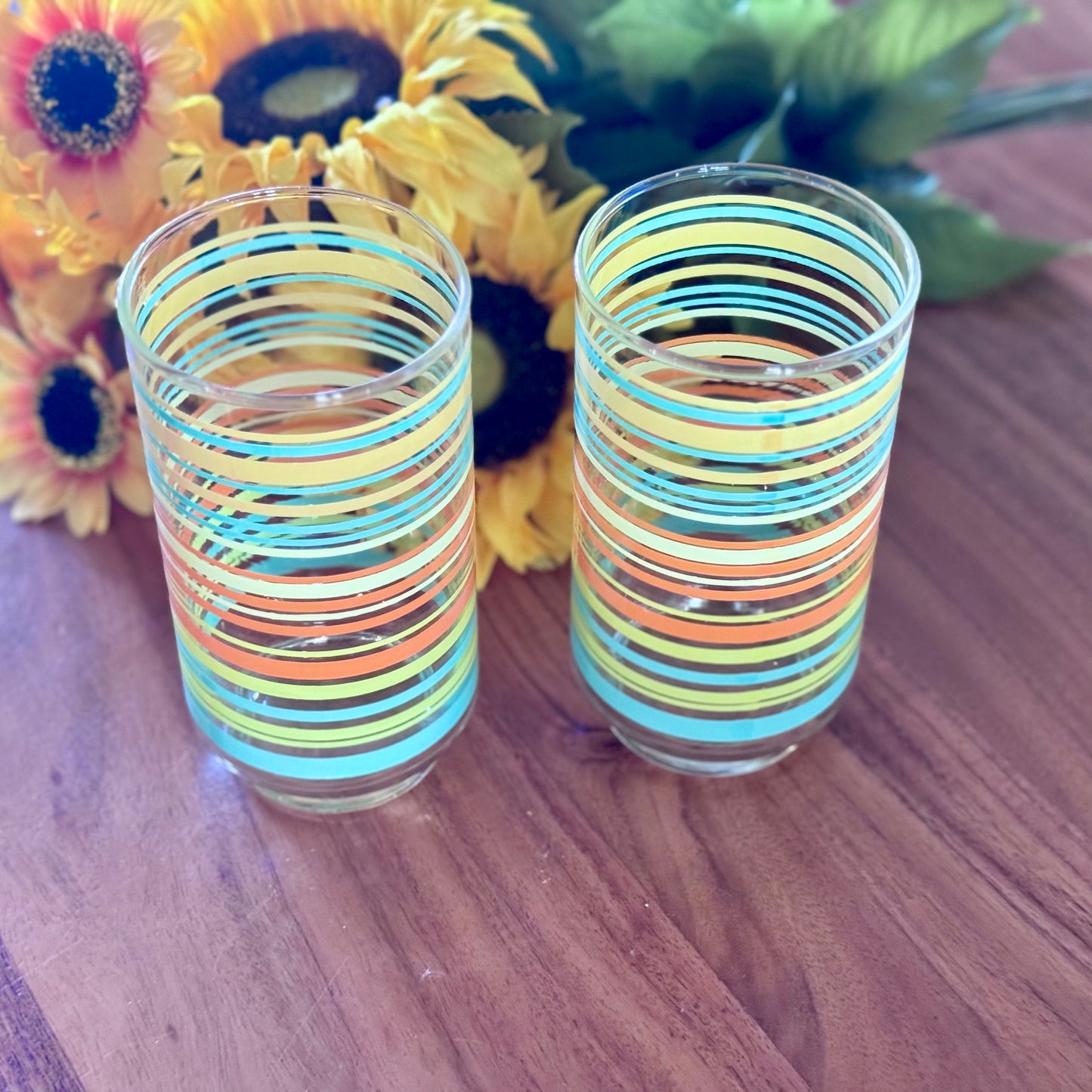 Libbey Stripped Drinking Glasses