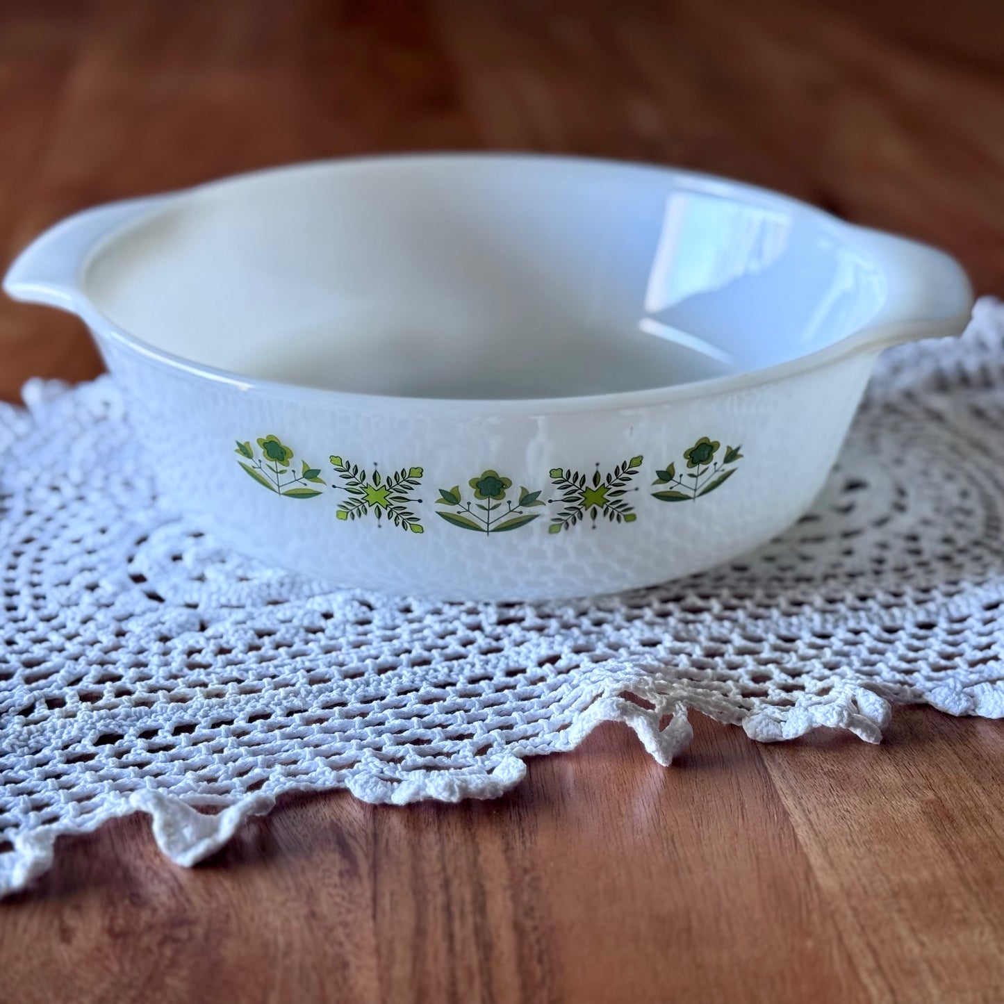Anchor Hocking Fire-King Meadow Green Casserole Dish