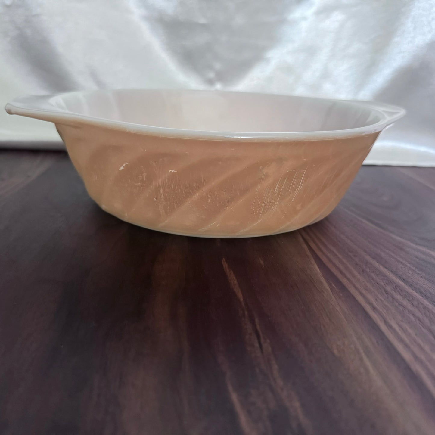 Fire-King Ribbed Round Casserole