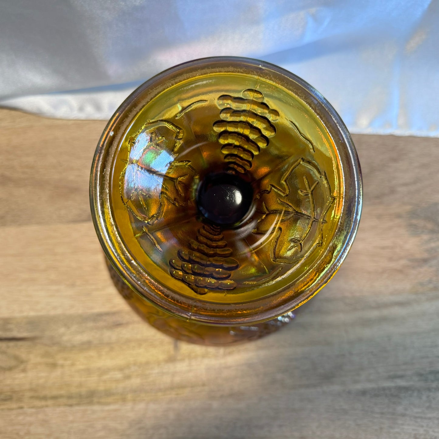 Carnival Glass Stem Bowl