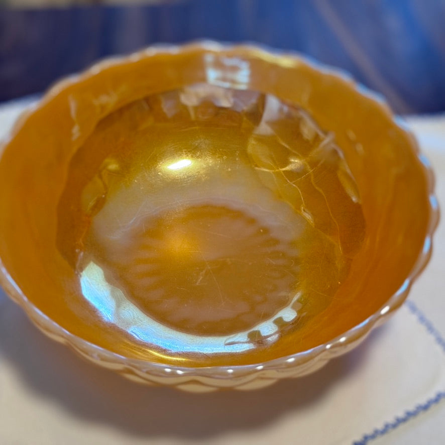 Anchor Hocking Fire King Peach Lustre Bubble Bowl