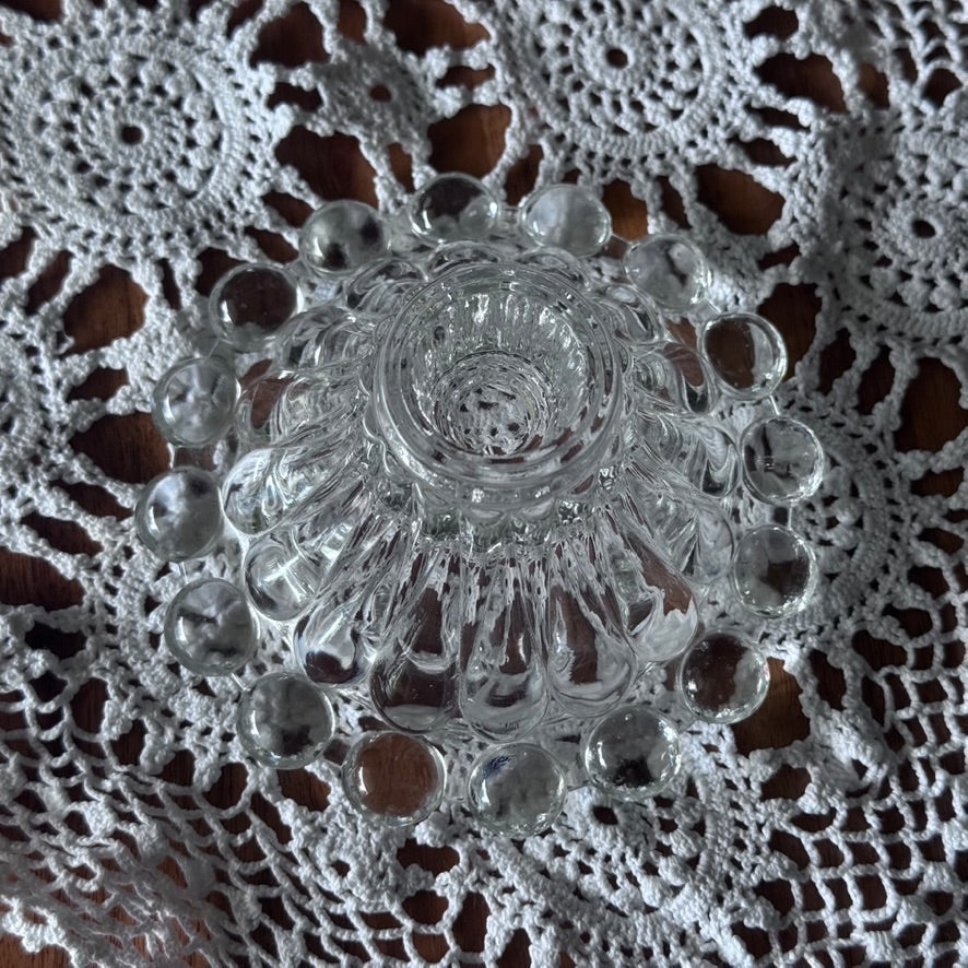 Clear Glass Boopie Bubble Taper Candlestick Holder
