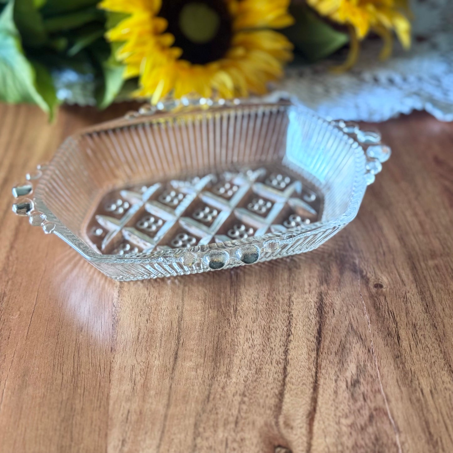 Depression Glass Clear Candy / Relish Dish