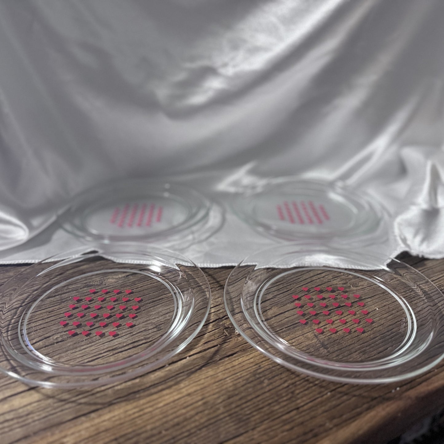 Made in France Clear Glass Heart Plates