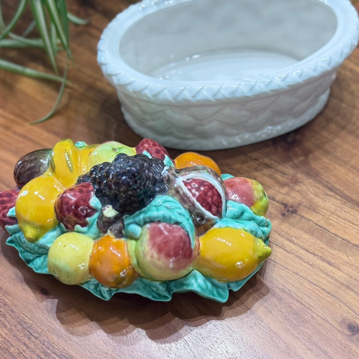 Vintage Lidded Ceramic Fruit Bowl/Storage Container