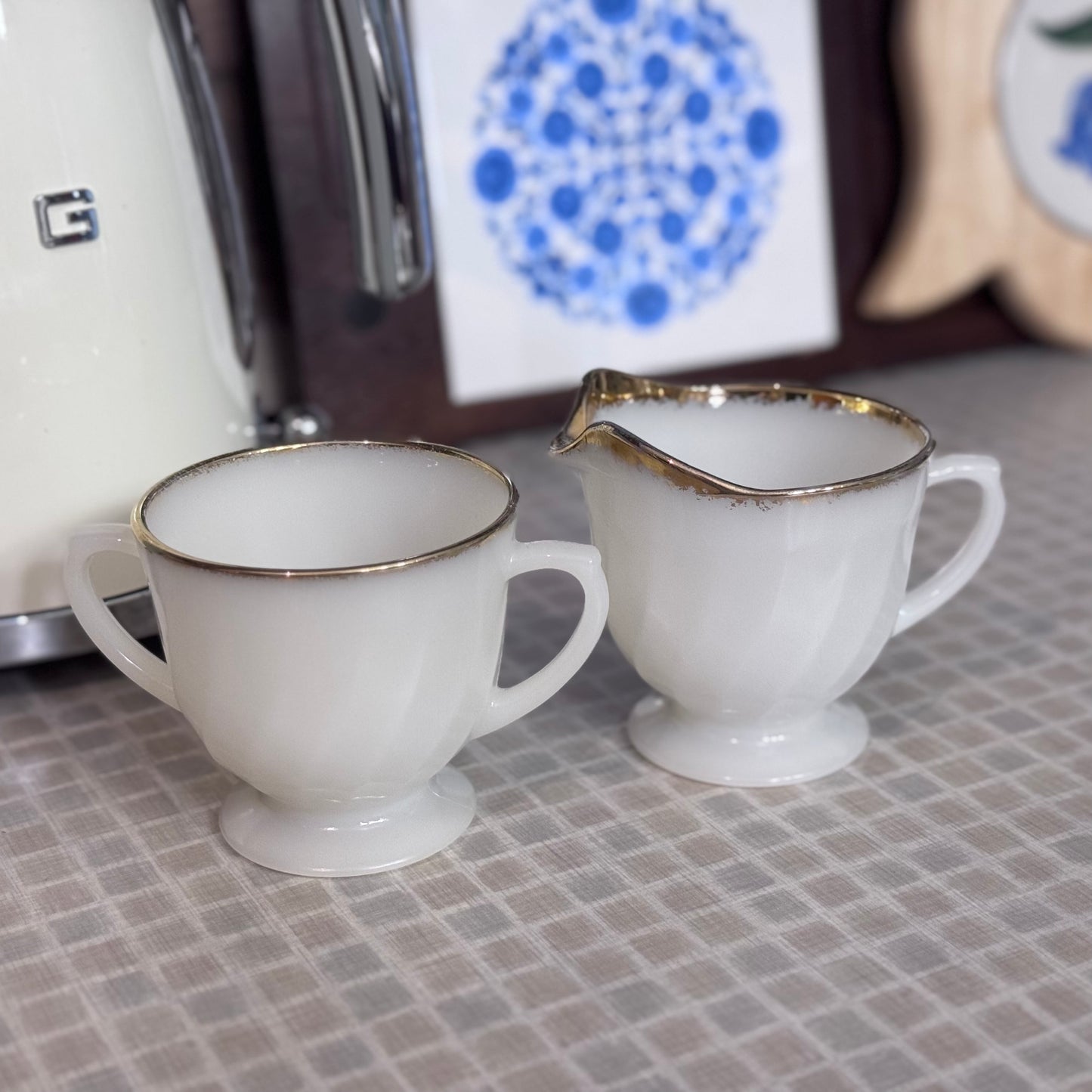 Fire King Milk Glass Cream & Sugar Set
