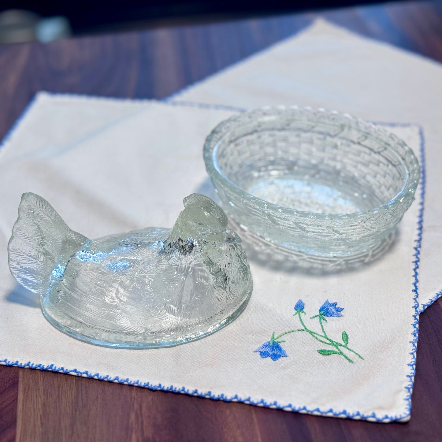 Split Tail Hen On Nest Butter Dish/Candy Dish