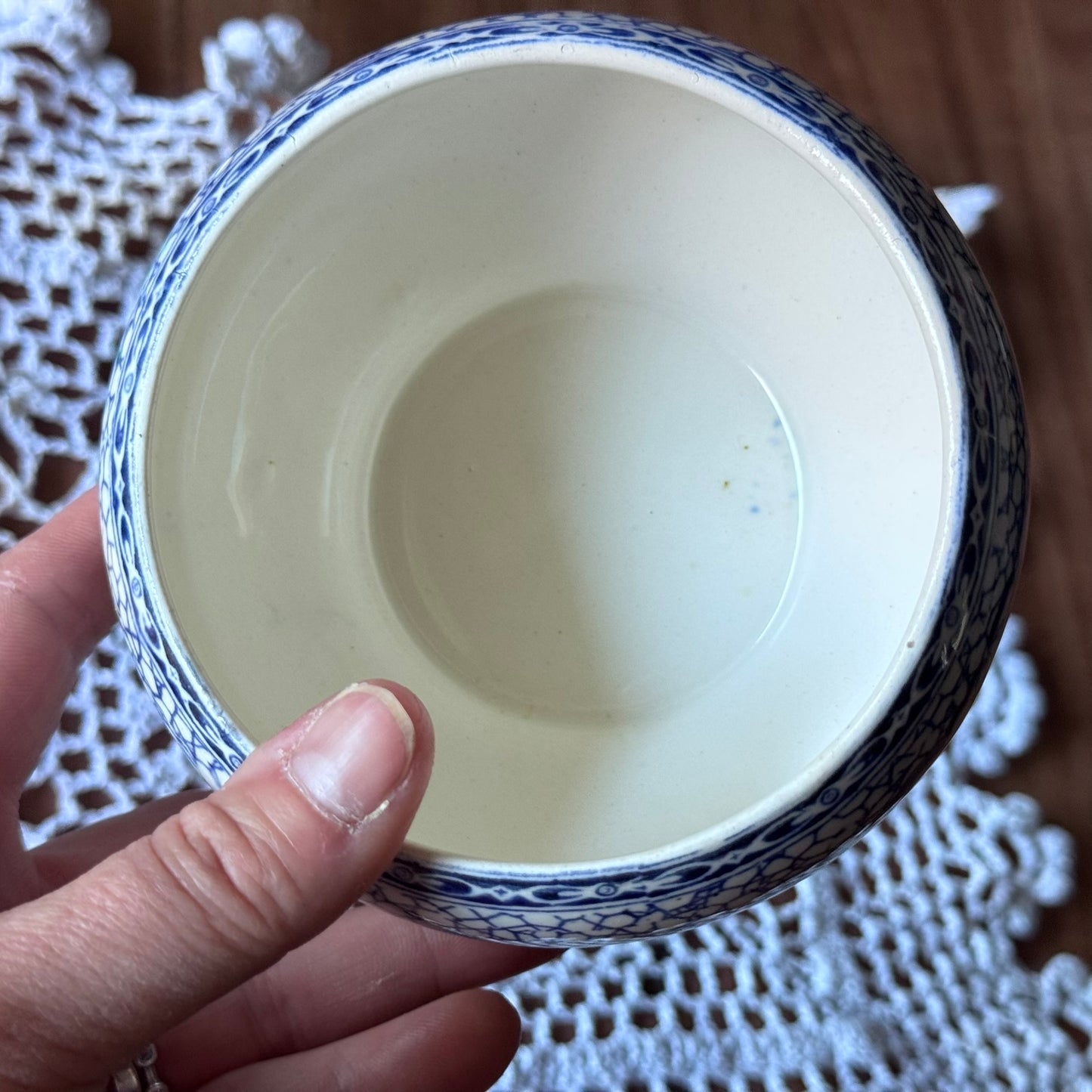William Adams English Blue Pottery Trinket/SugarGinger Jar