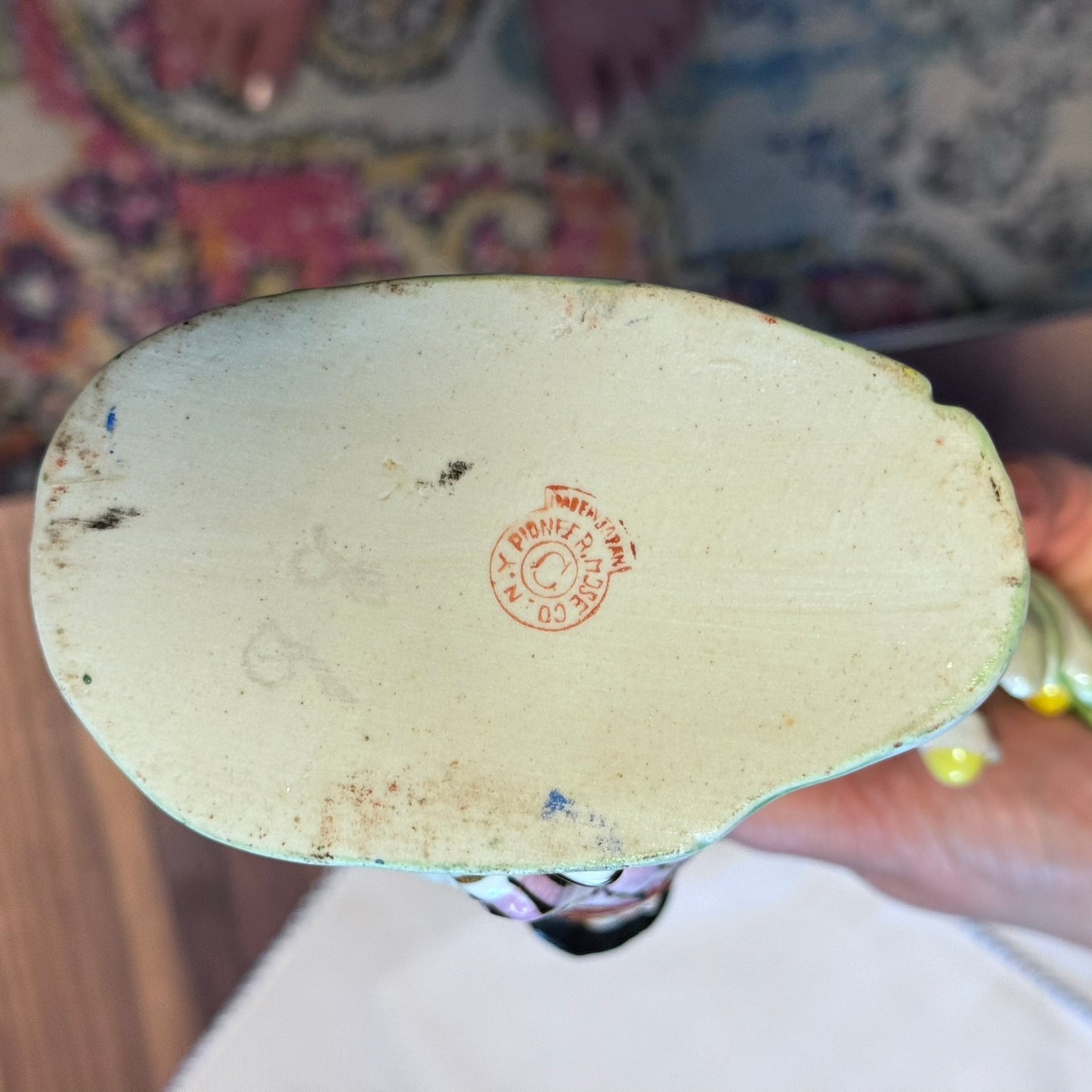 Antique Majolica Man & Lemon Tree Vase