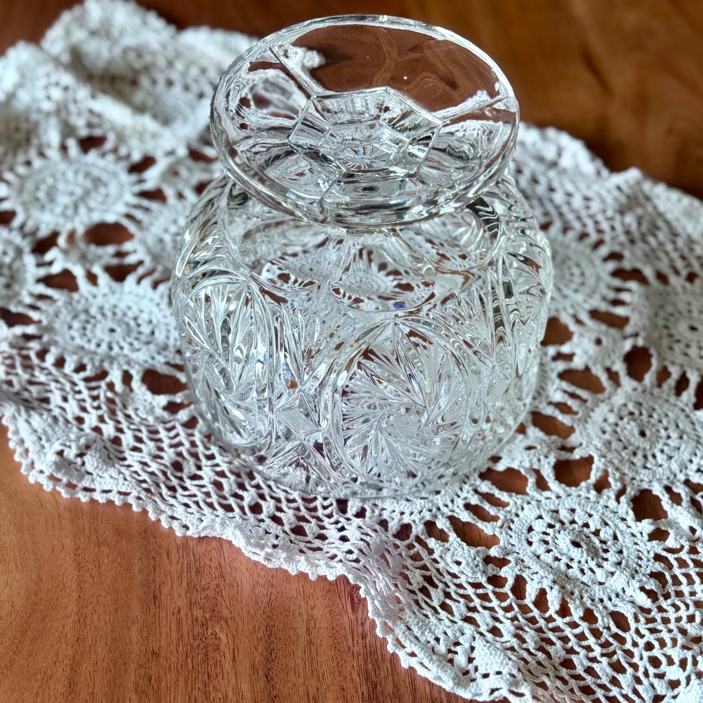 Cut Crystal Footed Candy Dish