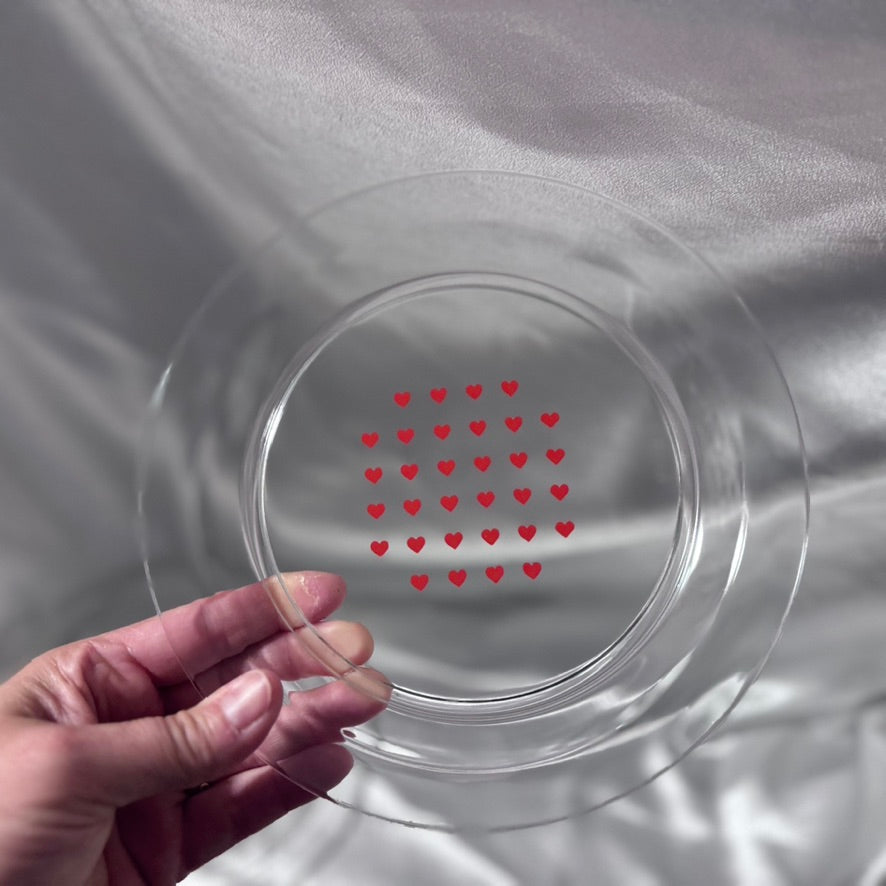 Made in France Clear Glass Heart Plates