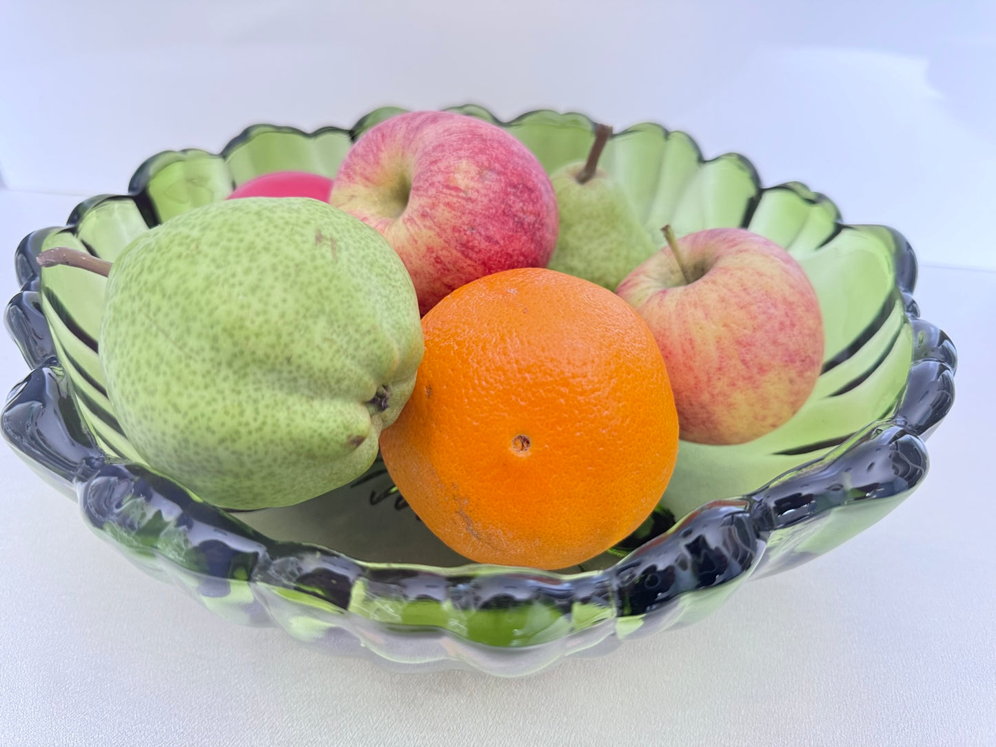 Indiana Green Glass Serving Bowl