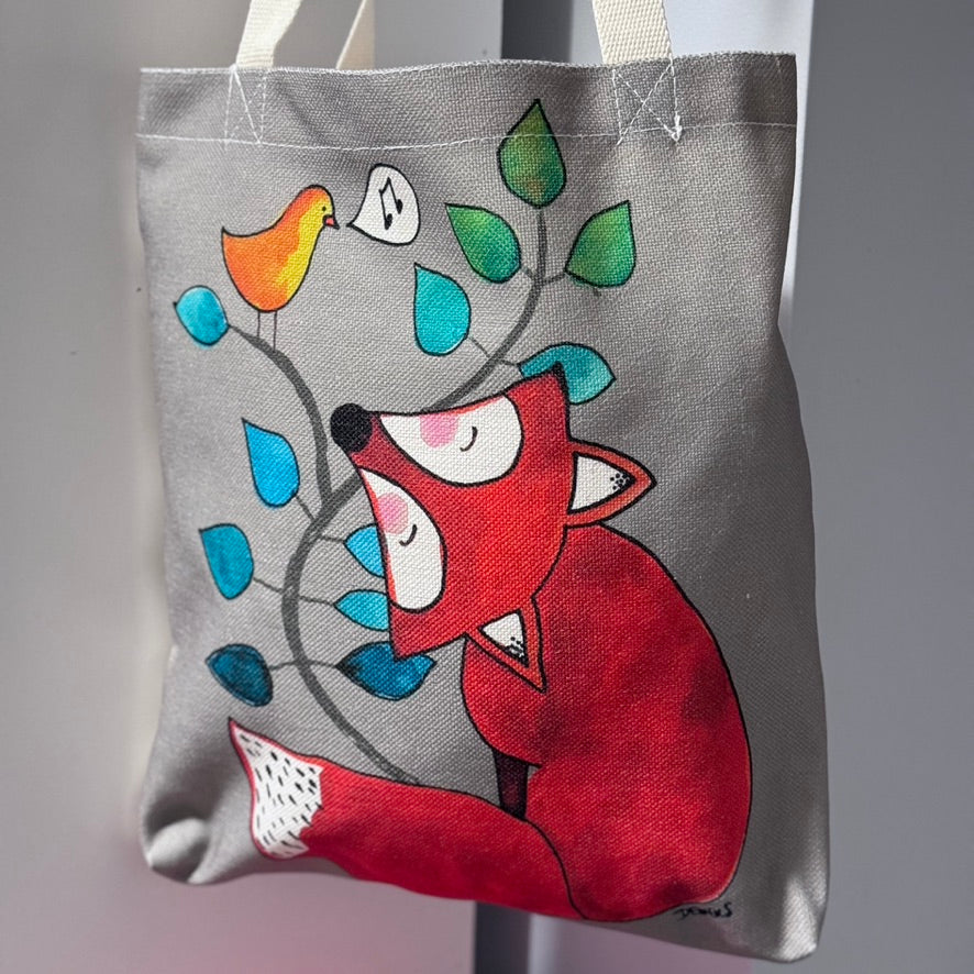 Singing Bird and Fox Tote Bag