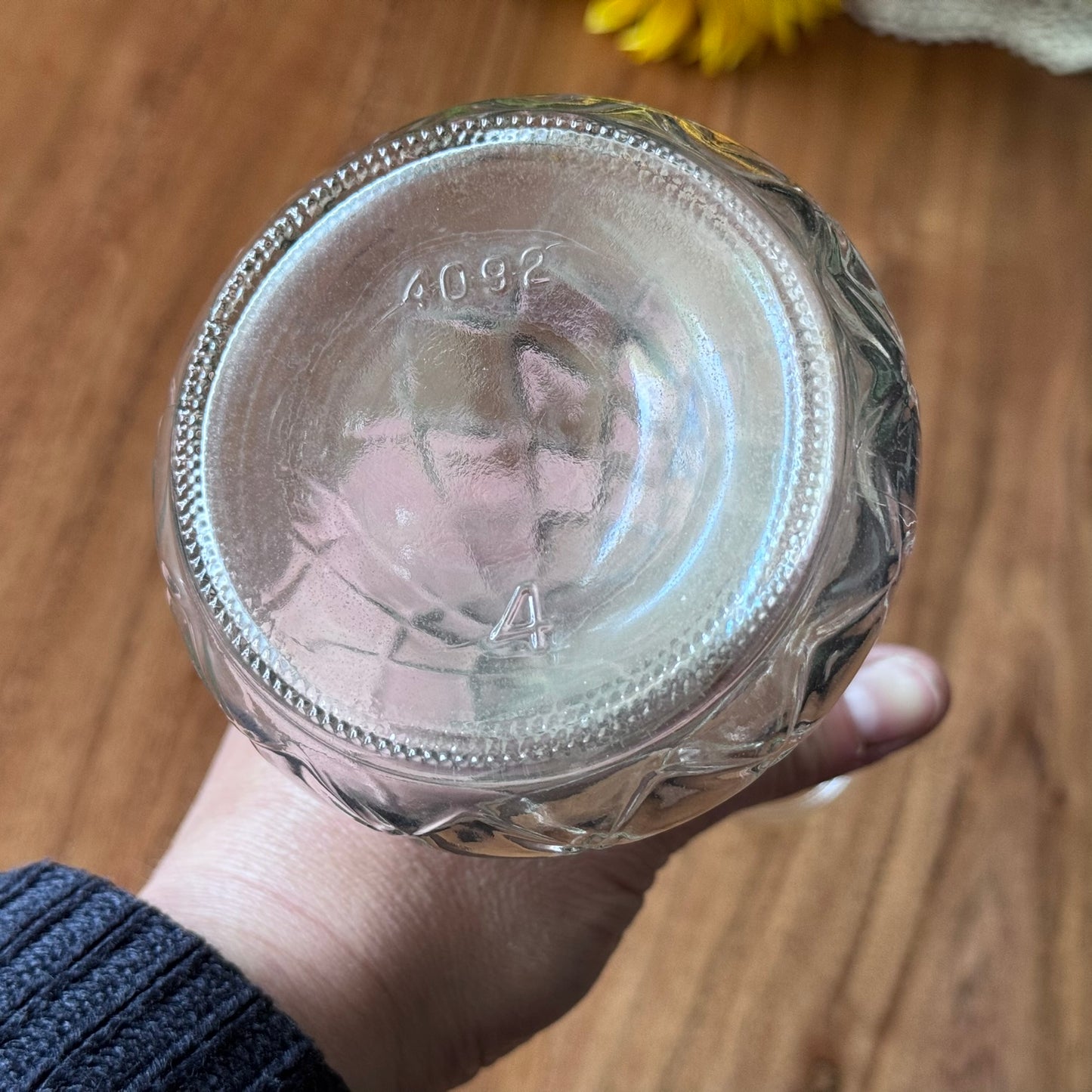 Vintage Hoosier Quilted Diamond Glass Bud Vase