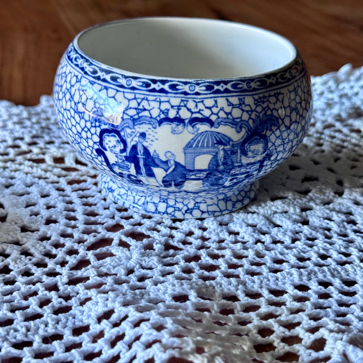 William Adams English Blue Pottery Trinket/SugarGinger Jar
