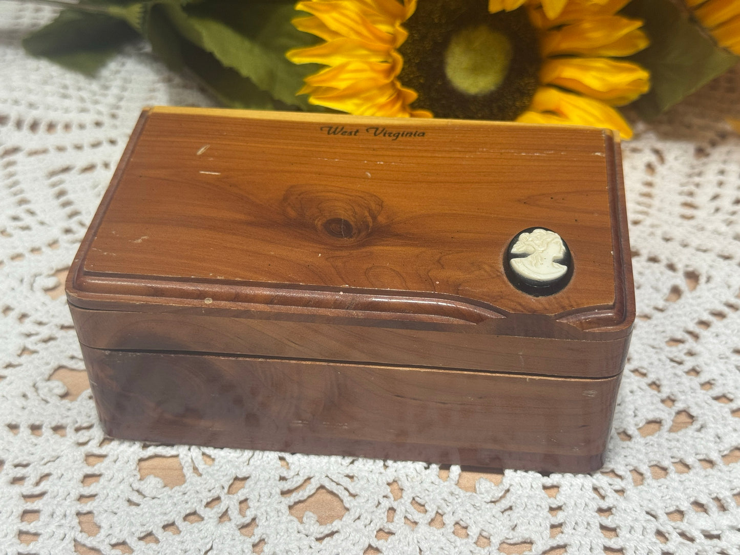 Handmade Cedar Cameo Sewing/Keepsake Box