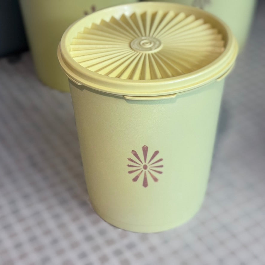 Yellow/Gold Servalier Stacking Tupperware Canisters