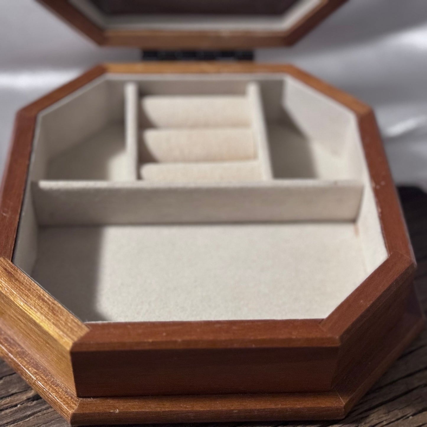 MELE Wooden Stained Glass Floral Jewelry Box