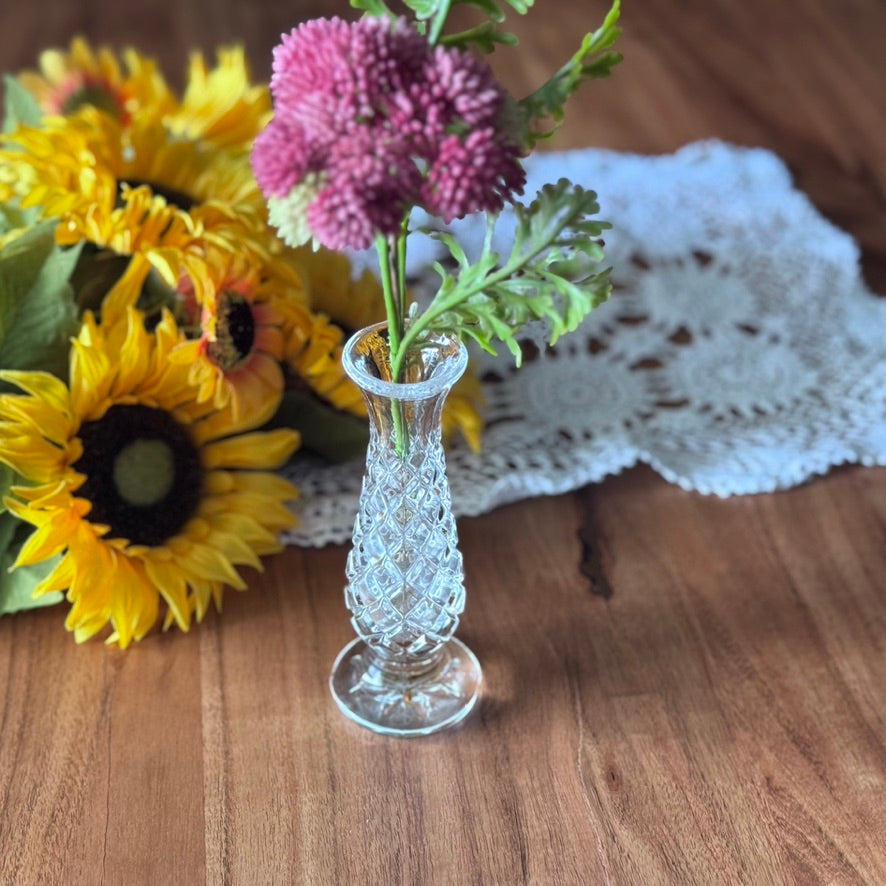 Small Pressed Glass Posy Bud Vase
