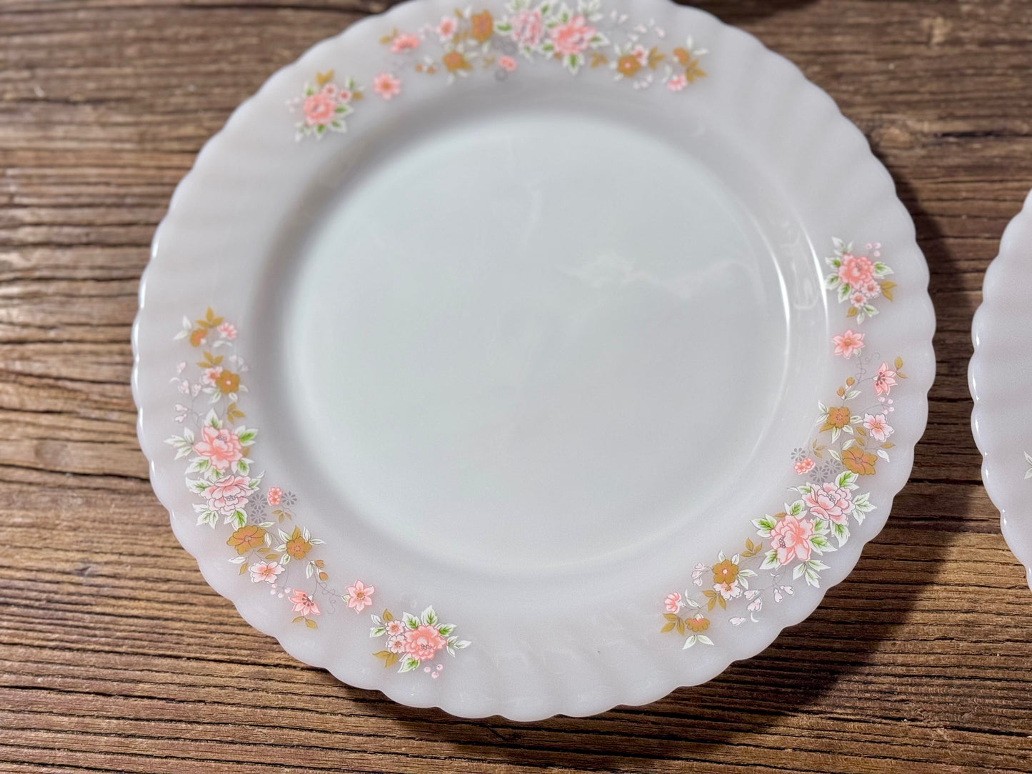 Indopal Milk Glass Dinner and Dessert Plates