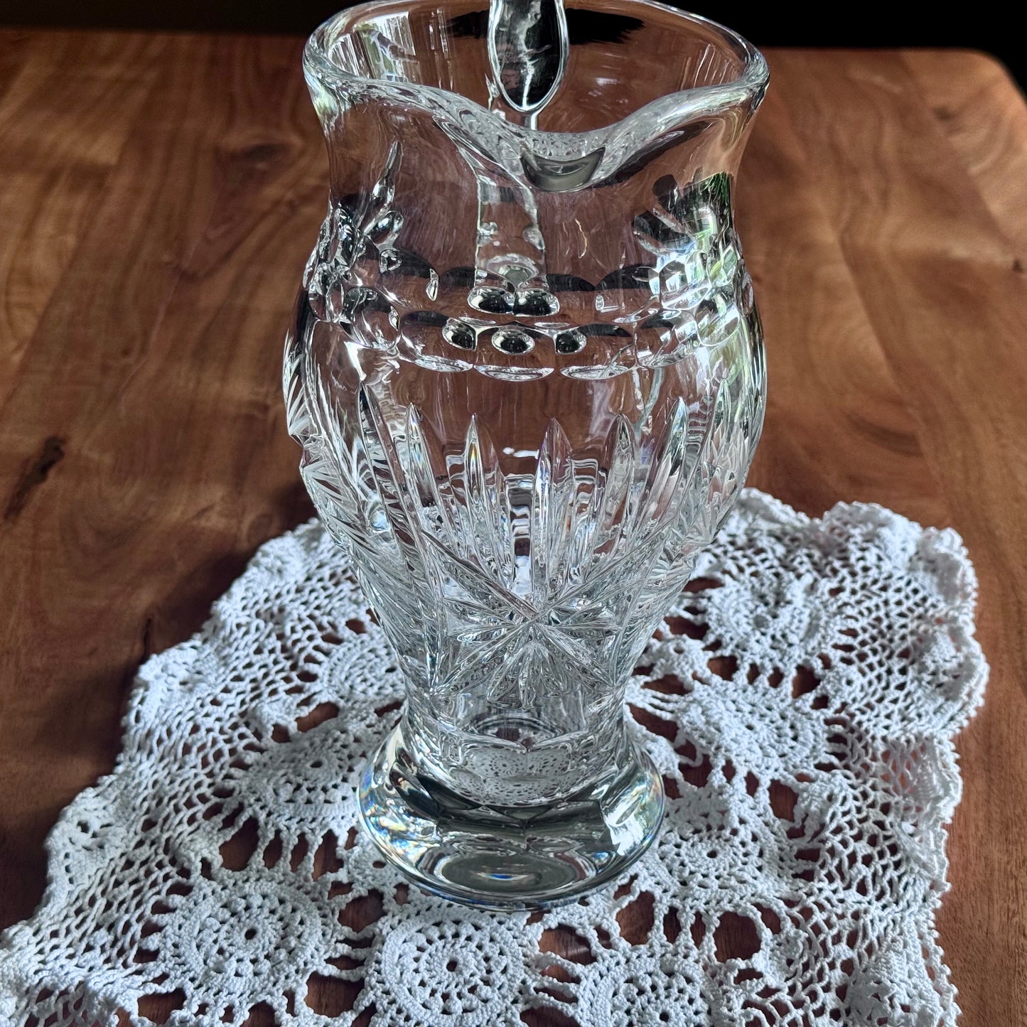 Large Cut Glass Pinwheel Pitcher