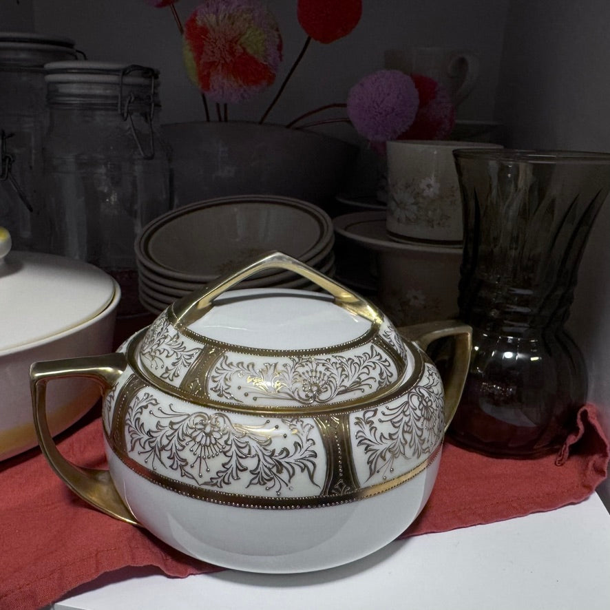 Hand Painted Gold Nippon Sugar Dish