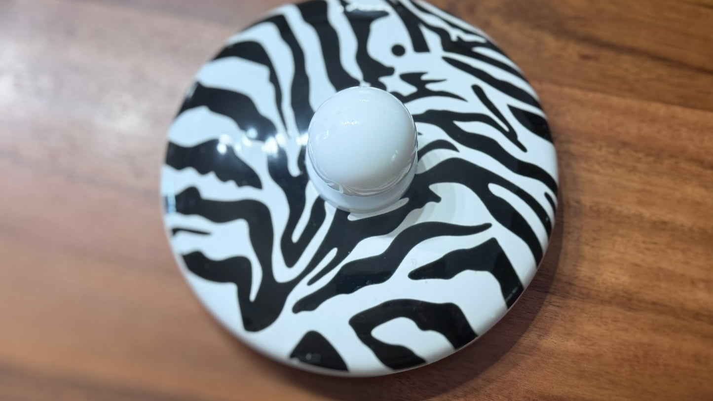 Bo Yang Zebra & Floral Enamel Teapot