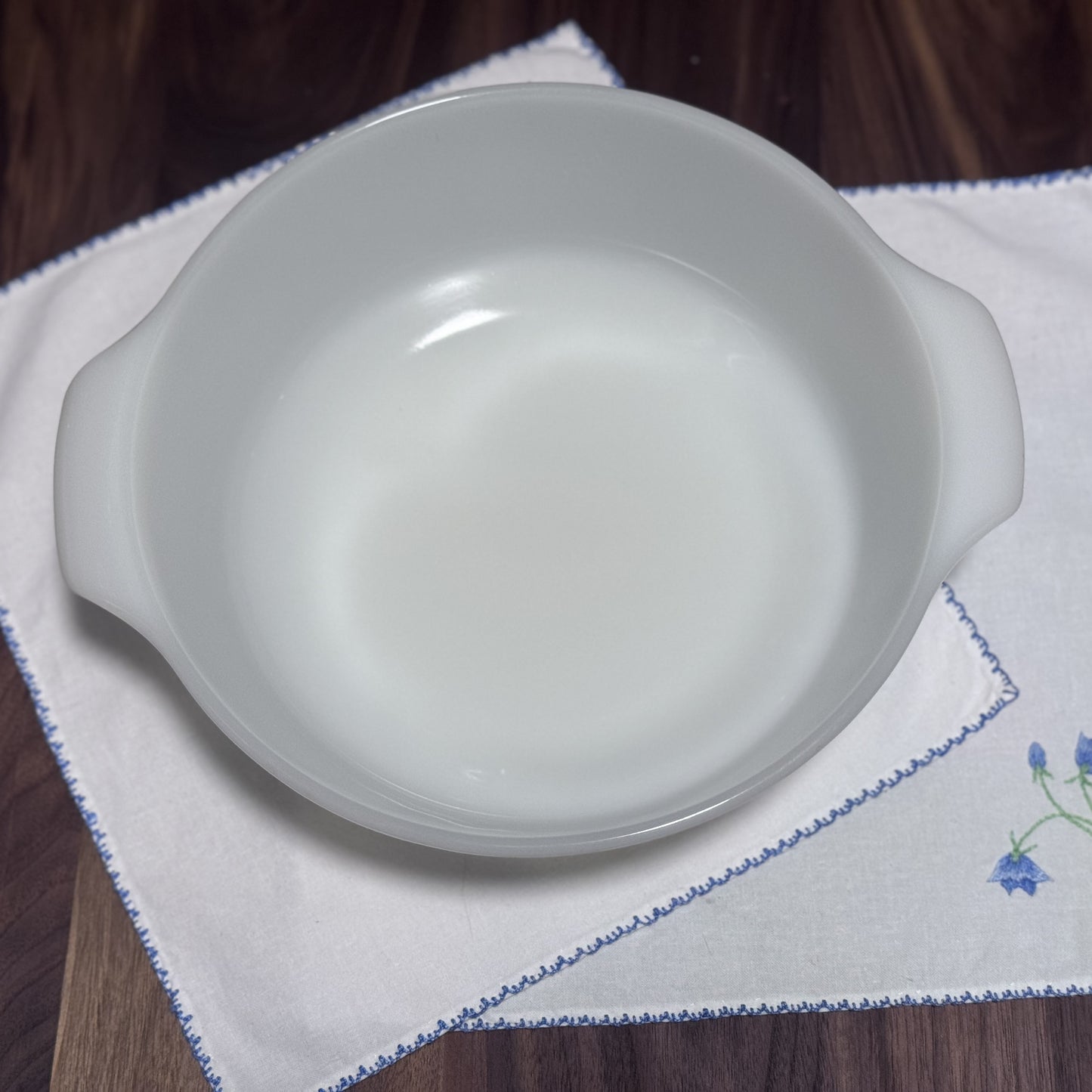 Anchor Hocking Fire King Blue Floral Round Casserole
