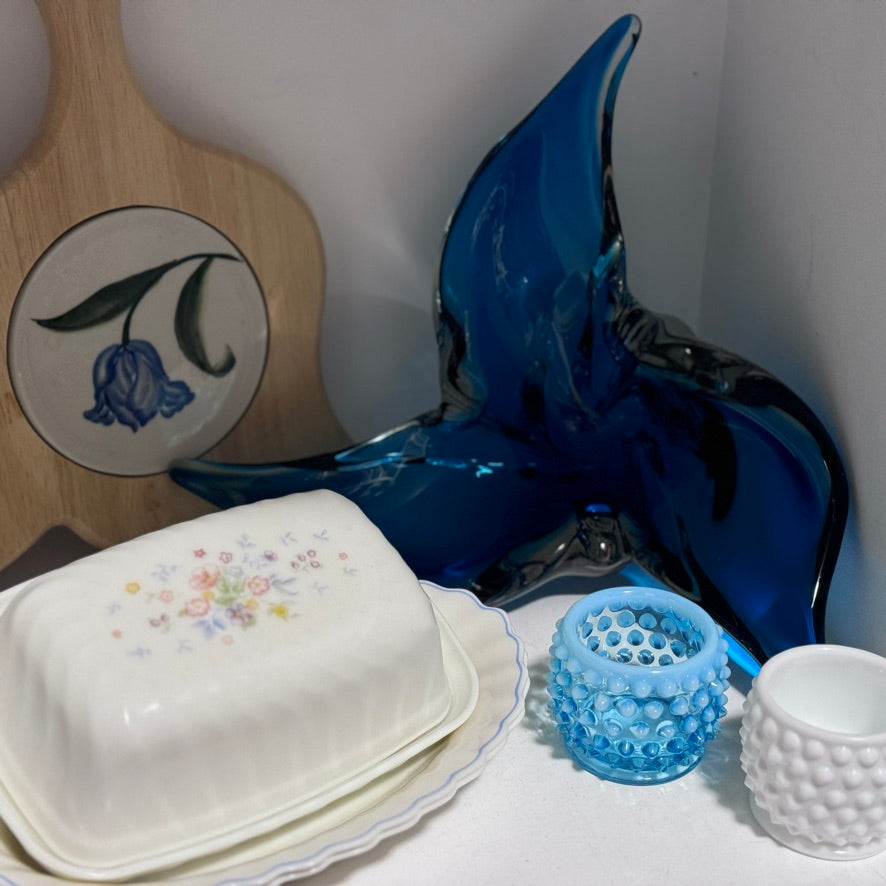 Blue Art Deco Candy Dish