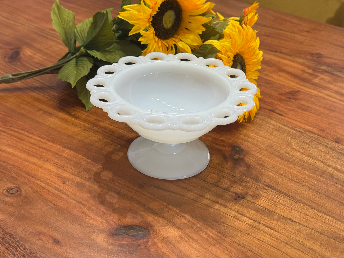 Anchor Hocking Milk Glass Pedestal Compote/Bowl